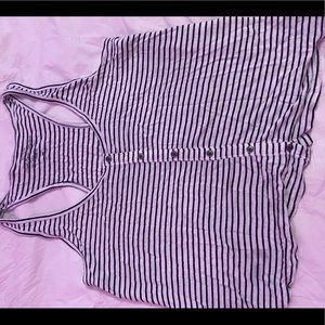 Hollister black and white striped tank top.